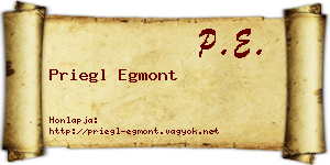 Priegl Egmont névjegykártya